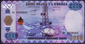 Руанда 2000 франков 2014г. P.NEW - UNC - Руанда 2000 франков 2014г. P.NEW - UNC