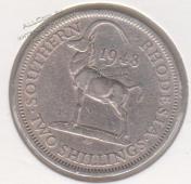 35-31 Южная Родезия 2 шиллинга 1948г. - 35-31 Южная Родезия 2 шиллинга 1948г.