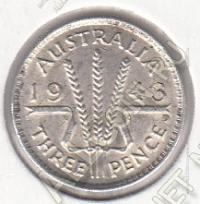 4-88 Австралия 3 пенса 1943 г. KM# 37(D) Серебро 1,41 гр. 16,0 мм.