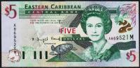 Восточные Карибы 5 долларов 2000г. Р.37м - UNC