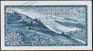 Люксембург 20 франков 1966г. P.54 UNC - Люксембург 20 франков 1966г. P.54 UNC