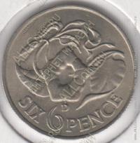 1-77 Замбия 6 пенсов 1964г. KM# 1 UNC медь-никель-цинк 19,4мм 