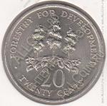 23-121 Ямайка 20 центов 1976г. КМ # 69 медно-никелевая 11,31гр. 28,5мм