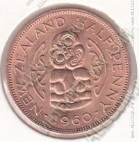 24-106 Новая Зеландия 1/2 пенни 1960г. КМ # 23.2 UNC бронза 5,6гр. 25,4мм
