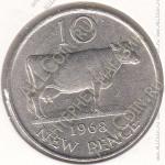 32-95 Гернси 10 новых пенсов 1968г. КМ # 24 медно-никелевая 11,31гр. 28,52мм