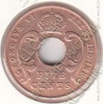30-163 Восточная Африка 5 центов 1941г. КМ # 35.1 бронза 6,32гр. 