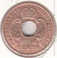 30-163 Восточная Африка 5 центов 1941г. КМ # 35.1 бронза 6,32гр. 