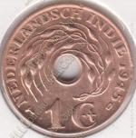 15-75 Нидерландская Индия 1 цент 1945Dг. KM# 317 бронза 4,8гр 23,0мм