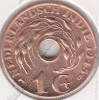15-75 Нидерландская Индия 1 цент 1945Dг. KM# 317 бронза 4,8гр 23,0мм