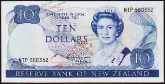 Новая Зеландия 10 долларов 1985-89г. P.172в - UNC - Новая Зеландия 10 долларов 1985-89г. P.172в - UNC