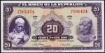 Колумбия 20 песо оро 1950г. P.392d(1) - UNC