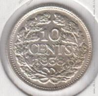 4-29 Нидерланды 10 центов 1938г. KM# 163 серебро 1,4гр 15,0мм