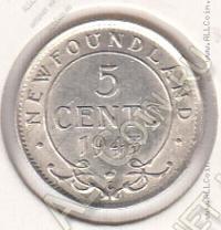 23-122 Ньюфаундленд 5 центов 1943 г. КМ # 19 UNC серебро 1,1782гр. 