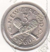 24-107 Новая Зеландия 3 пенса 1960г. КМ # 25.2 UNC медно-никелевая 1,41гр. 16,3мм