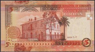Банкнота Иордания 5 динар 2002 года. P.35а - UNC - Банкнота Иордания 5 динар 2002 года. P.35а - UNC