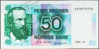Банкнота Норвегия 50 крон 1990 года. P.42е(2) - UNC