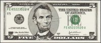 Банкнота США 5 долларов 2003A года.  Р.517в - UNC "FE-A"