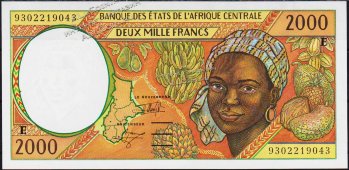 Банкнота Камерун 2000 франков 1993 года. P.203Eа - UNC - Банкнота Камерун 2000 франков 1993 года. P.203Eа - UNC