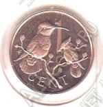  5-101	Британские Виргинские Острова 1 цент 1976г. КМ #1 PROOF Бронза 1,5гр. 
