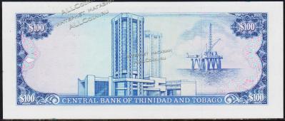 Тринидад и Тобаго 100 долларов 1985г. Р.40d -  UNC - Тринидад и Тобаго 100 долларов 1985г. Р.40d -  UNC