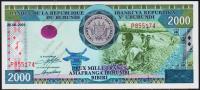 Бурунди 2000 франков 2001г. P.41 UNC