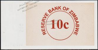 Банкнота Зимбабве 10 центов 2006 года. P.35 UNC - Банкнота Зимбабве 10 центов 2006 года. P.35 UNC