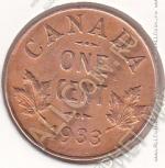 28-178 Канада 1 цент 1933г. КМ # 28 бронза 3,24гр. 19,1мм