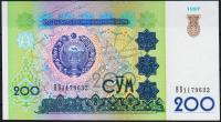 Банкнота Узбекистан 200 сум 1997 года. P.80 UNC "BD"