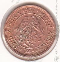 9-23 Южная Африка 1/4 пенни 1957г КМ # 44 бронза 2,8гр. 