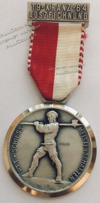 #293 Швейцария спорт Медаль Знаки. Наградная медаль чемпионата. 1964 год.