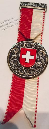 #343 Швейцария спорт Медаль Знаки. Герб Швейцарии.