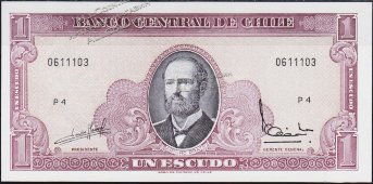 Банкнота Чили 1 эскудо 1964 года. Р.136а - UNC - Банкнота Чили 1 эскудо 1964 года. Р.136а - UNC