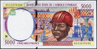 Банкнота Экваториальная Гвинея 5000 франков 1995 года. P.504Nв - UNC
