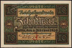 Германия 10 марок 1920г. P.67 UNC - Германия 10 марок 1920г. P.67 UNC