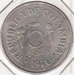 24-36 Колумбия 5 песо 1971г. КМ # 247 UNC сталь покрытая никелем 30мм