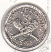 24-109 Новая Зеландия 3 пенса 1964г. КМ # 25.2 UNC медно-никелевая 1,41гр. 16,3мм