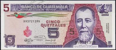 Гватемала 5 кетцаль 1991г. P.74в - UNC - Гватемала 5 кетцаль 1991г. P.74в - UNC