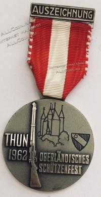 #442 Швейцария спорт Медаль Знаки. Премия Тун Оберландишес Шуцфест. 1962 год.