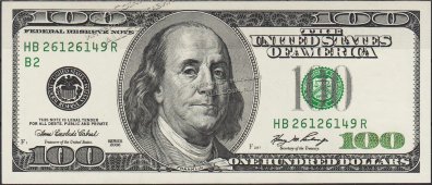 Банкнота США 100 долларов 2006 года. Р.528 UNC "HB-R" - Банкнота США 100 долларов 2006 года. Р.528 UNC "HB-R"