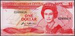 Восточные Карибы 1 доллар 1988-89г. P.21к - UNC