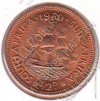 4-120 Южная Африка 1/2 пенни 1960 г. KM# 45 UNC Бронза 5,6 гр.