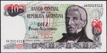 Аргентина 10 песо аргентино 1983-84г. P.313(A2) - UNC - Аргентина 10 песо аргентино 1983-84г. P.313(A2) - UNC