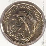 20-157 Сейшеллы 10 центов 1977г. КМ # 32 UNC никель-латунь 21мм 