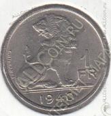 15-29 Бельгия 1 франк 1940г. КМ # 120 никель 4,5гр. 21,5мм  - 15-29 Бельгия 1 франк 1940г. КМ # 120 никель 4,5гр. 21,5мм 