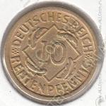 21-2 Германия 10 рейхспфеннигов 1924г. КМ # 40 А алюминий-бронза 4,05гр. 21мм