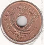 25-78 Восточная Африка 5 центов 1936г. КМ # 23 Н бронза 6,7гр. 26мм