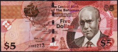 Багамы 5 долларов 2007г. Р.72 UNC - Багамы 5 долларов 2007г. Р.72 UNC