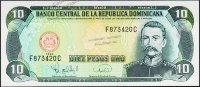 Банкнота Доминикана 10 песо 1996 года. P.153а - UNC