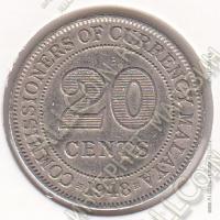 3-104 Малайя 20 центов 1948 г. KM# 9 Медь-Никель 5,65 гр. 23,6 мм.