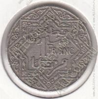 6-143 Марокко 1 франк 1924 г. Y# 36.2 Никель 27,0 мм.